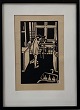 Dea Trier 
Mørch. 
Linoleum cut 
from Winterborn 
1976. 
Framed with 
matching 
partout in 
black ...