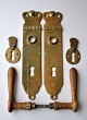 Door handle 
with bracket 
and two locks 
in brass. 
Jugend. 20th 
century 
Denmark. 
Bracket: H: 23 
cm ...
