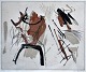 Ulrich, Kjeld 
(1942 - 2023) 
Denmark: 
Composition. 
Etching/color 
lithography. 
Signed no. 
5/50. 39 ...