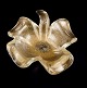 Murano, Italy.
Art glass bowl 
in clear glass 
with gold dust 
inlay.
Leaf-shaped.
Approximately 
...