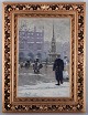 Paul Gustav 
Fischer 
(1860-1934), 
Denmark. Oil on 
canvas. 
Cityscape from 
Lübeck.
Market square 
...