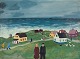 Knud Kristensen 
(1915-1991), 
oil on canvas.
Naive 
landscape from 
Hanstholm, 
North Sea.
Signed ...