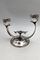 Danish? Silver 
Two-branch 
Candle stick 
Measures H 15.5 
cm (6.10 inch) 
Diam 18 cm 
(7.08 inch) ...