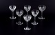 Val St. 
Lambert, 
Belgium. 
A set of six 
Art Deco 
liqueur glasses 
in crystal with 
tall stems and 
...