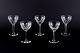 Val St. 
Lambert, 
Belgium. 
A set of five 
large Art Deco 
red wine 
glasses in 
crystal with 
tall ...