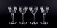 Val St. 
Lambert, 
Belgium. 
A set of four 
large Art Deco 
red wine 
glasses in 
crystal with 
tall ...