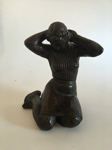 Johannes Hansen Bronze Figure of Sitting Girl