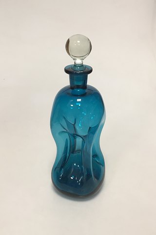 Holmegaard / Kastrup Glassworks Kluk Kluk Decanter in Blue Glass with Clear 
Bottle Lid