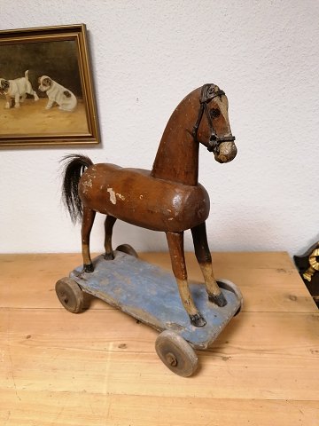 Swedish wooden horse on wheels