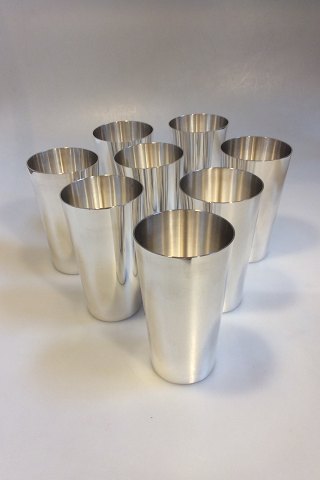 Set of 8 Georg Jensen Sterling Silver Modern Tall Beakers No 1200