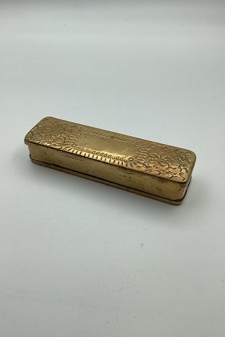 Dutch tobacco box in brass from approx. 1820-40