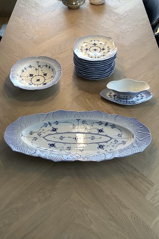 Antikkram - Blue Fluted Plain Danish porcelain, dinner plates