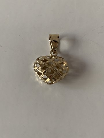 Woven gold heart in 14 carat gold, stamped 585