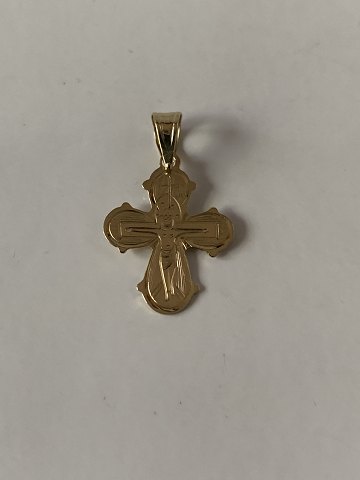 Daymark cross in 14 carat gold with beautiful details. Stamped JAa 585