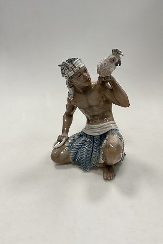 Dahl Jensen Figurine of Sudanese Sudanese man with cockatoo No. 1305
