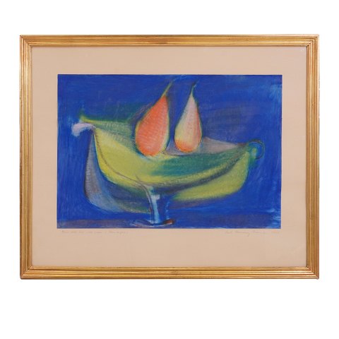 Carl-Henning Pedersen, 1913-2007, drawing. Signed 
and dated 1955. Visible size: 35x52cm. With frame: 
55x69cm