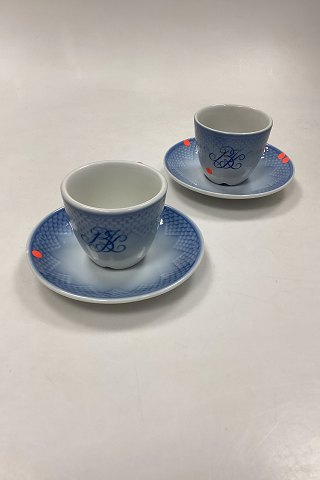 Bing and Grondahl Blue Tone Hotel with Logo Coffee Cup No. 744 - CHIPPED