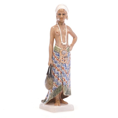 Dahl Jensen porcelain figurine. Woman from Sierra Leone. H: 25,5cm