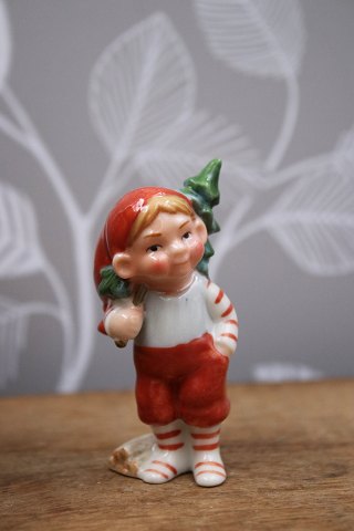 Royal Copenhagen Pixie in porcelain, no.765 - Boy with Christmas tree.
