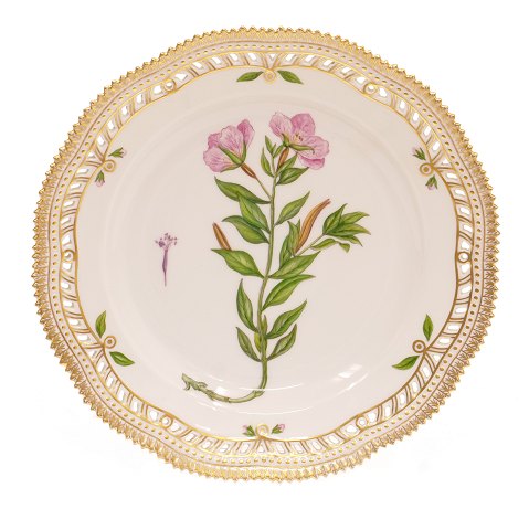 Royal Copenhagen Flora Danica dinner plate 3553. "Epilobium latifolium L.". D: 25,5cm