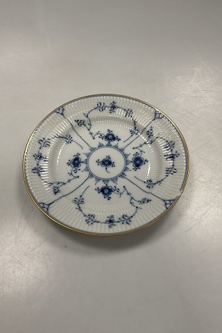 Royal Copenhagen Blue Fluted Plain with gold lunch Plate Dannebrog No. 178