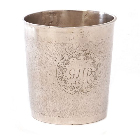 Silver cup made by Joducus Henricus Mundt, 1682-1702, Copenhagen.H: 8cm