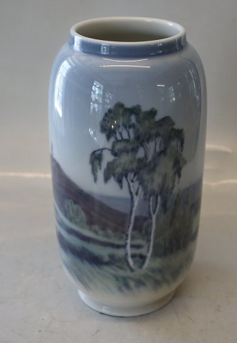 2889-107 RC Vase with the Tower at "Himmelbjerget" Silkeborg 21 cm Royal Copenhagen