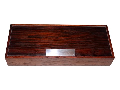 Rose wood box with inlaid Hans Hansen sterling silver from 1960-1970
