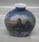 Dahl Jensen 
46-91 Vase 
decorated with 
church 10.5 x 
10.5 cm Marked 
with the Royal 
Crown and DJ 
...