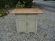 Gray painted 
cabinet with 
table top 
(chest table) 
with shelf and 
drawer 1800s 
cabinet H.75 
W.71 ...