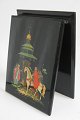 Russian paper 
holder, 20th 
century. Black 
lacquered wood 
with hand 
painted 
decoration. 
With a ...