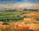 Vantore, Mogens 
(1895 - 1977) 
Denmark: 
Harvest 
Landscape. 
Usserød. Oil on 
canvas. Signed 
.: M. ...