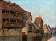 Krogh Petersen 
(20th cent.) 
Denmark: View 
of Nuremberg. 
Oil on canvas / 
board. Signed 
.: Krogh ...