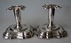 A pair of 
Norwegian 
silver 
candlesticks, 
20th century. 
Rococo&nbsp;style.
 H .: 10 cm. 
Stamped: ...