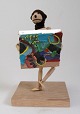 Bredtved. Michael (1959 -) Denmark: Composition. Wood, fabric and acrylic. H .: 26 cm. On foot. ...