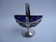 
Oval silver 
bowl with blue 
glass, Denmark 
...