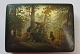 Russian lacquer 
box, 20th 
century. Hand 
painted. 
Decorated with 
bears in the 
forest. 
Slightly ...