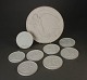 Royal 
Copenhagen 8 
biscuit plates 
in relief after 
Thorvaldsen, 
diameter 14.5 
cm. Plate of 
...