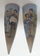 Pair of 
Japanese 
hand-painted 
wall vases, 
app. 1900. 
Paint schemes 
in the form of 
women in ...