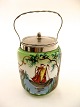 Opaline biscuit 
barrel 
decorated with 
ship No. 214920