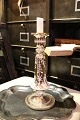 Antique French candlestick in mercery silver with fine patina. Height: 26,5cm.