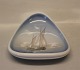 Lyngby 
Porcelain  
111-2-54 Marine 
- Sailship tray 
18 x 16 cm 
Triangular
Marked with a 
Royal ...