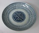 Chinese plate, 
blue decorated 
porcelain, 18th 
century. With 
geometric 
patterns. On 
the exterior 
...