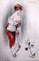 French erotic postcards 1910 - 1920. La Colere. Crafted by L. Vallet. 13 x 9 cm. Printed in ...