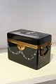 Antique 1800 
Century "candy 
shrine" in 
black glass 
with painted 
decorations.
Dimensions: H: 
...