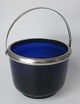 Sugar bowl in 
cobalt blue 
glass, c. 1900. 
With edge and 
handles in 
nickel - with 
decorations. H 
...