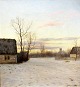 Larsen, Adolph 
(1856 - 1942) 
Denmark: 
Village scene - 
winter. Oil on 
canvas. Signed 
.: Adolph ...