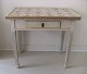 Very beautiful 
19th century 
grey-painted 
Gustavian tile 
table with 24 
manganese-
coloured Dutch 
...