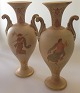 Pair of P. 
Ipsen Greek 
Vases Large 
37cm with 
colored motifs. 
Few minor chips