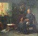 Find, Louis 
(1869 - 1945) 
Denmark: 
Interior with 
elderly woman 
in a chair. Oil 
on canvas. ...